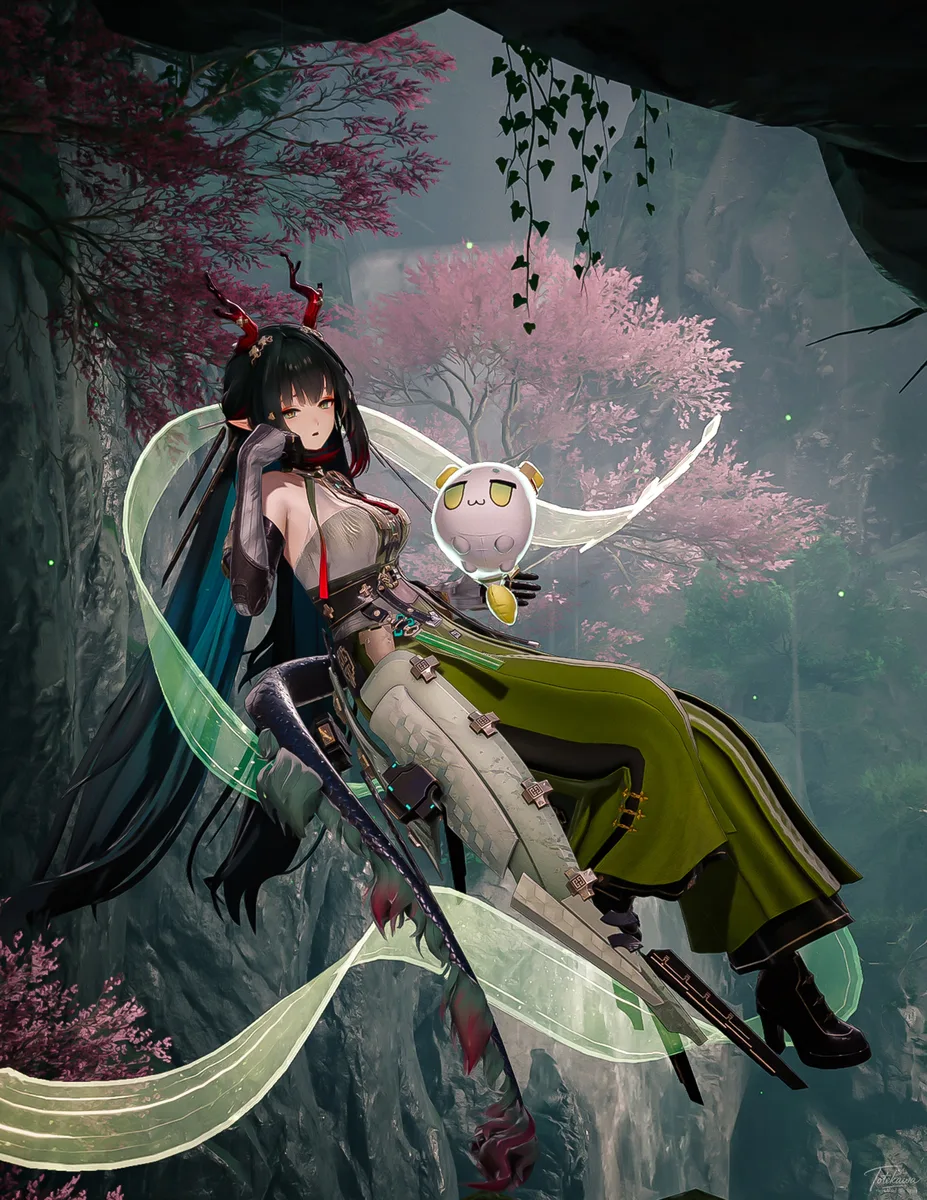 龍泡泡と一緒に、春の武陵を眺めるゾアン天師✨ ぷかぷか浮かぶ姿は普段の姿と違ってとてもかわいいね🫶
