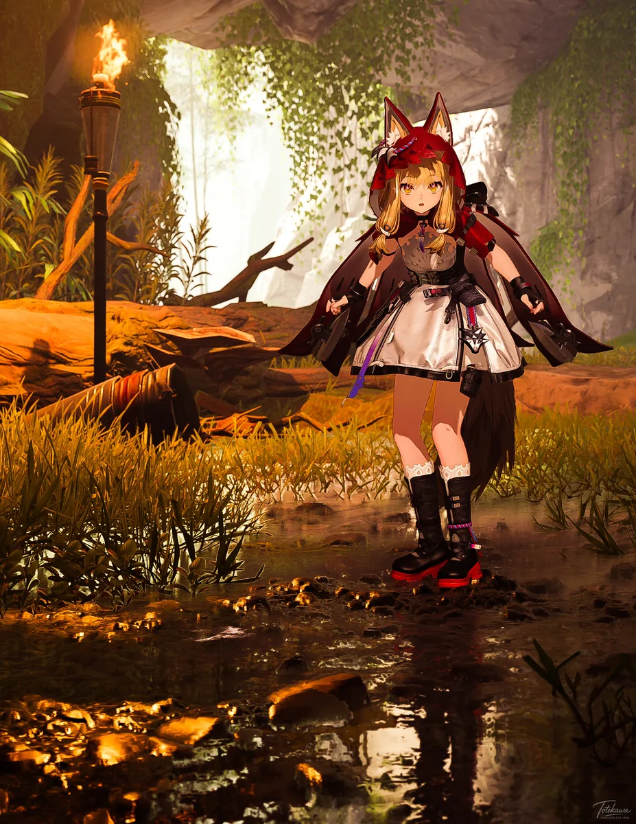 洞窟を見つけて、奥へと進んでいくロッシちゃん🐺✨ この先にどんな景色が待ってるのか楽しみだね🫶