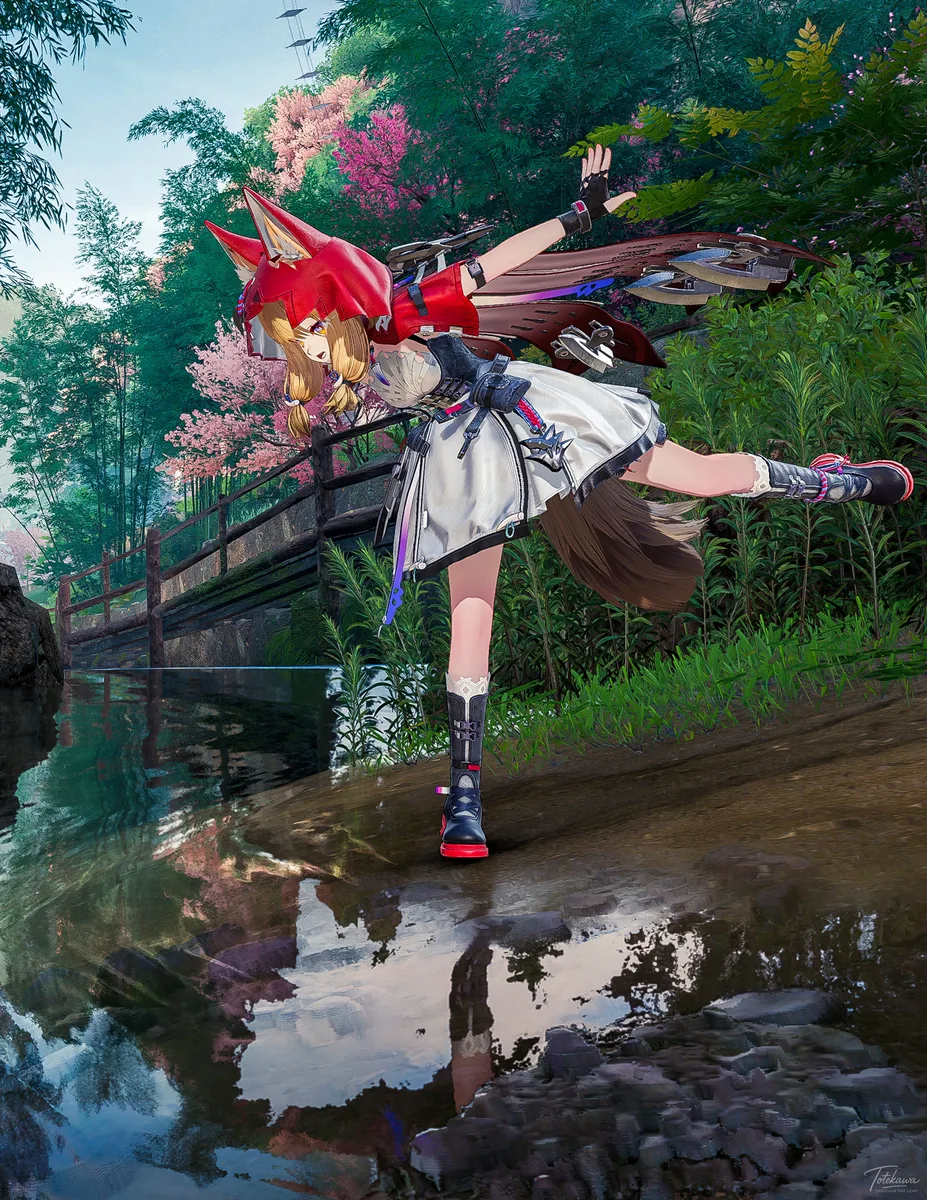 落ちないようにバランスを取ってるロッシちゃん🐺✨ その仕草がたまらなくかわいいね💝