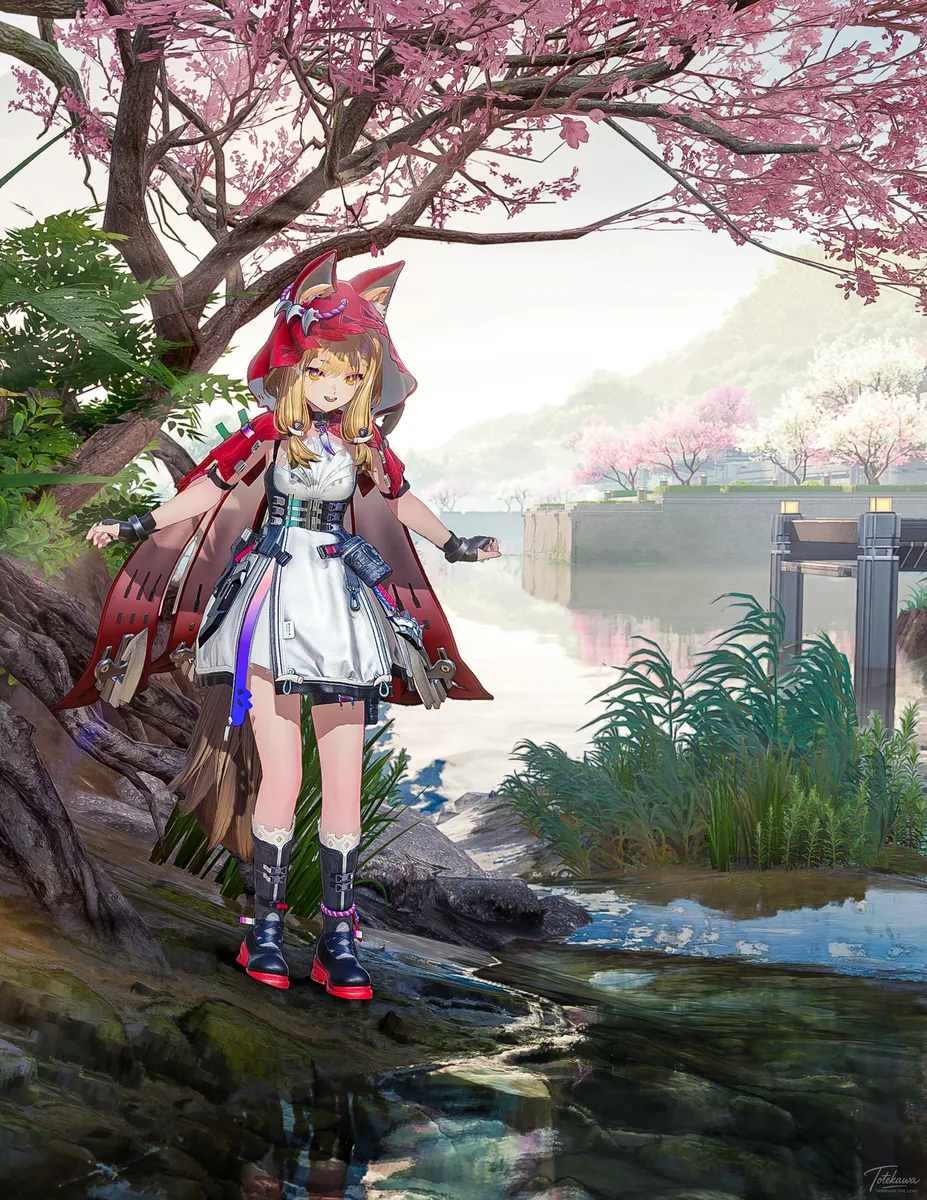 春の風と川のせせらぎに瞳を輝かせるロッシちゃん🐺✨ その仕草ひとつひとつが心を掴んで離さないね💕
