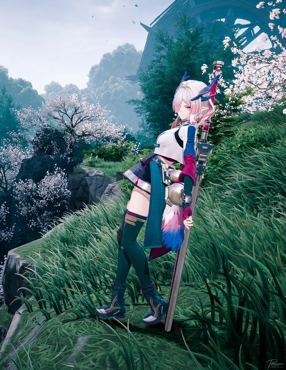 ミフさんのファーストショット🌸 この世界での一歩目だね📸