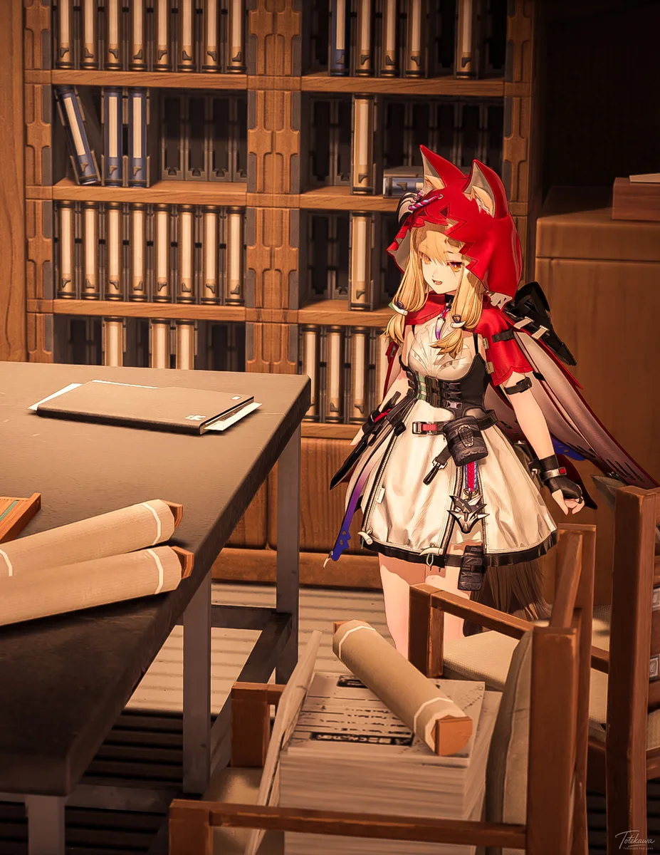 新しい冒険のヒントを見つけたロッシちゃん🐺✨ ちょっとワクワクしてる顔なのがかわいいね🫶