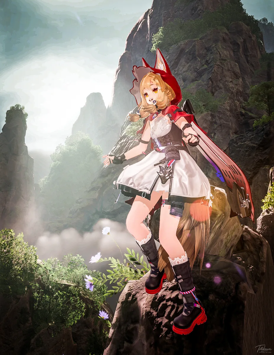 山肌を渡る光の広がりに、ロッシちゃんは思わず息をのむ🐺🌄 その壮大で美しい景色に、時間を忘れて見惚れちゃうね✨