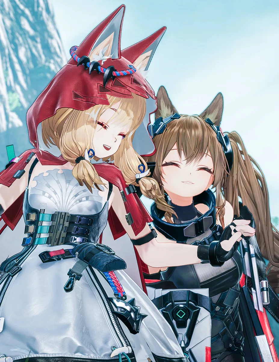 まるで姉妹なロッシちゃん🐺とギルベルタちゃん🦊