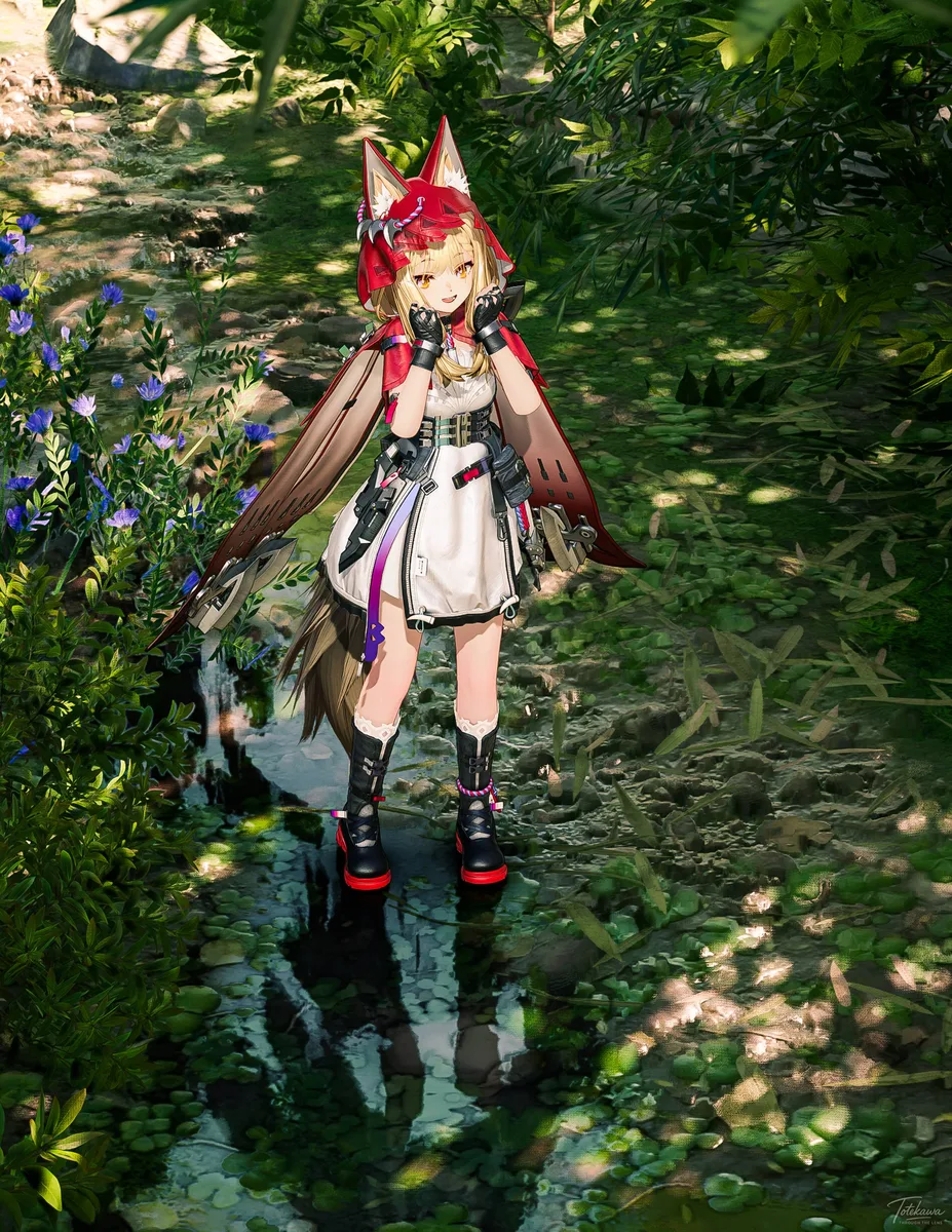森の小路を進むロッシちゃんは、きらきら光る木漏れ日に思わず笑顔になる🐺🌼 初夏の森は、歩くたびにロッシちゃんの“好き”を増やしてくれるんだね✨